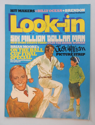 Look-in Magazine 21 - 21st May 1977 - Six Million Dollar Man Billy Ocean Brendon