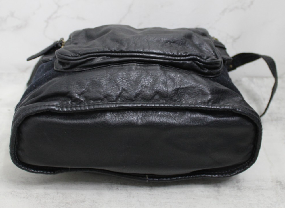 Converse One Star Black Leather Shoulder Crossbody Hobo Purse thumbnail 9