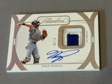 Mike Piazza Auto Game Worn Used Jersey Patch 2024 Flawless /15 Dodgers Logo # sp