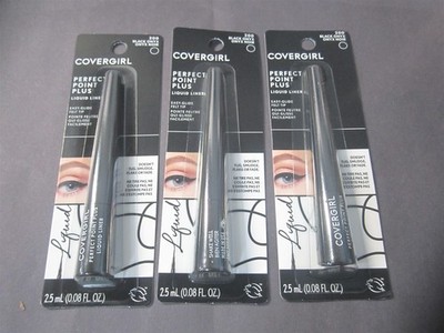 Covergirl .08fl oz. Black Onyx Perfect Point Plus Liquid Eyeliner - Lot of 3