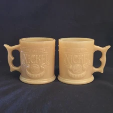 Whataburger Buffalo Nickel Coffee Cup Mug Butterscotch Glass Indian Head Vtg (2)