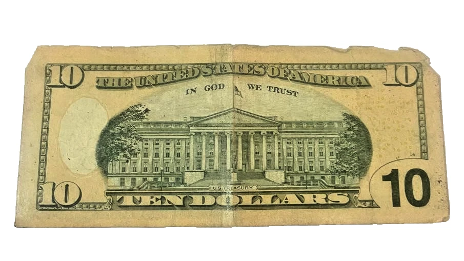 RARE Heavily Damaged $10 US Bill - 2006 Series - Error Collector Currency - Image 2 of 4