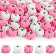 100Pcs Mini Resin Pumpkins Pink White for Fall Halloween Decor