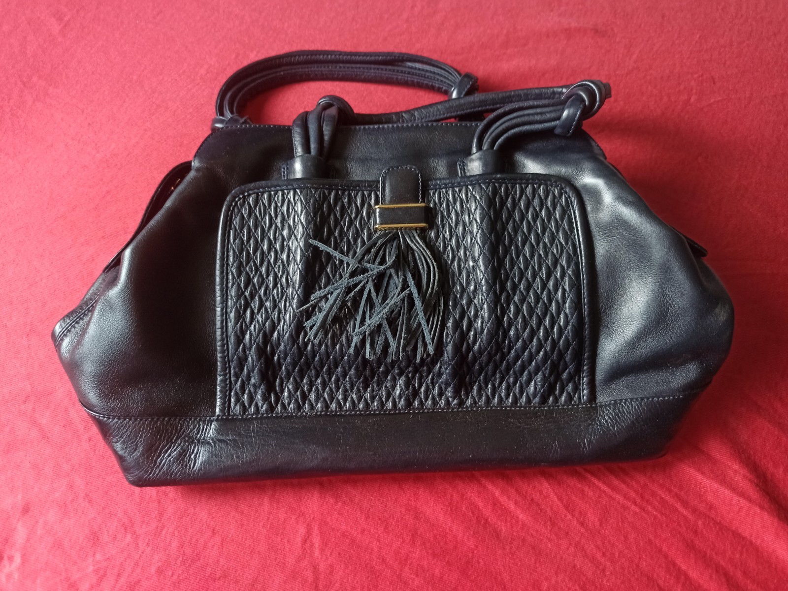 BORSA DONNA VALENTINO ADELAIDE ECO PELLE BLU NAVY VINTAGE MADE IN ITALY CAPIENTE