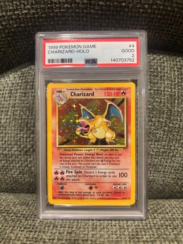 Charizard 004/102 Base Set Holo PSA 2 Good Vintage Pokemon Card