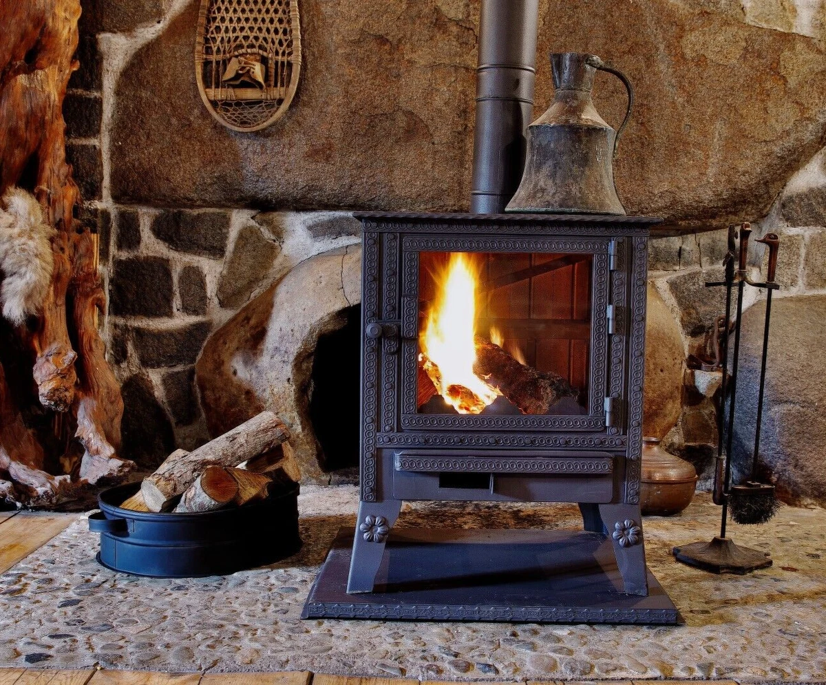 Large Fireplace, Wood Burning Stove with Cast Iron Grate, Living Room  Warming | eBay