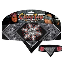 Red Star Rhinestones Paisley Chop Top Bandanna Head Wrap Sweatband Headband