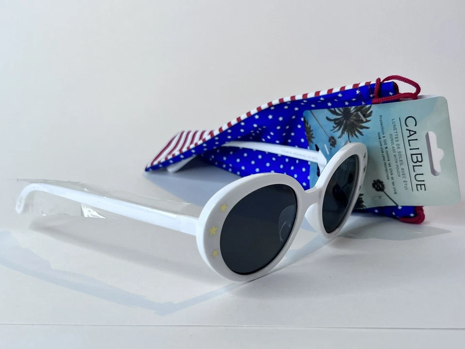 Gafas de sol Foster Grant CALIBLUE blancas ovaladas doradas estrella con bolsa 100 % UV 45044CAL100 Foto 3 de 4