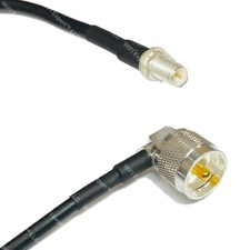 RFC195 Silver RP-SMA FEMALE to UHF Male Angle Coax RF Cable USA Lot