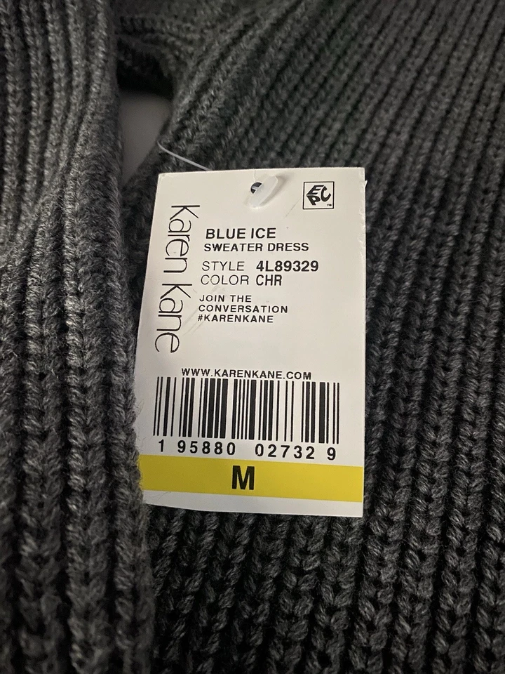 Vestido Suéter Karen Kane Gris Manga Larga Cuello Alto - Talla M - Nuevo con Etiquetas Foto 4 de 4