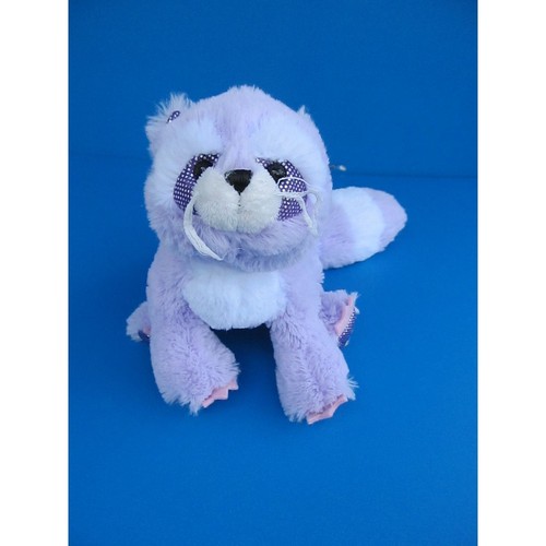 Webkinz Brilliant Bandit Raccoon Purple Plush Stuffed Animal HM626 No Code Ganz