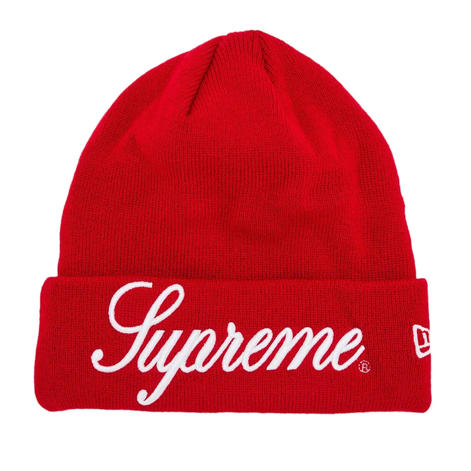 Bonnet rouge Supreme x New Era FW24 Script