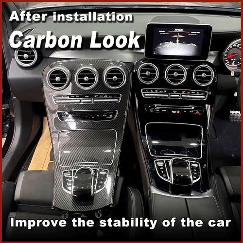 Carbon Center Console Panel Cover For Benz GLC X253 2020 /C-Class W205 2019-2021 - Picture 2 of 11