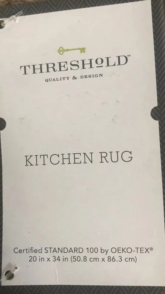 34" x 20" Jute Check Printed Kitchen Rug Natural - Threshold - Image 4 of 4