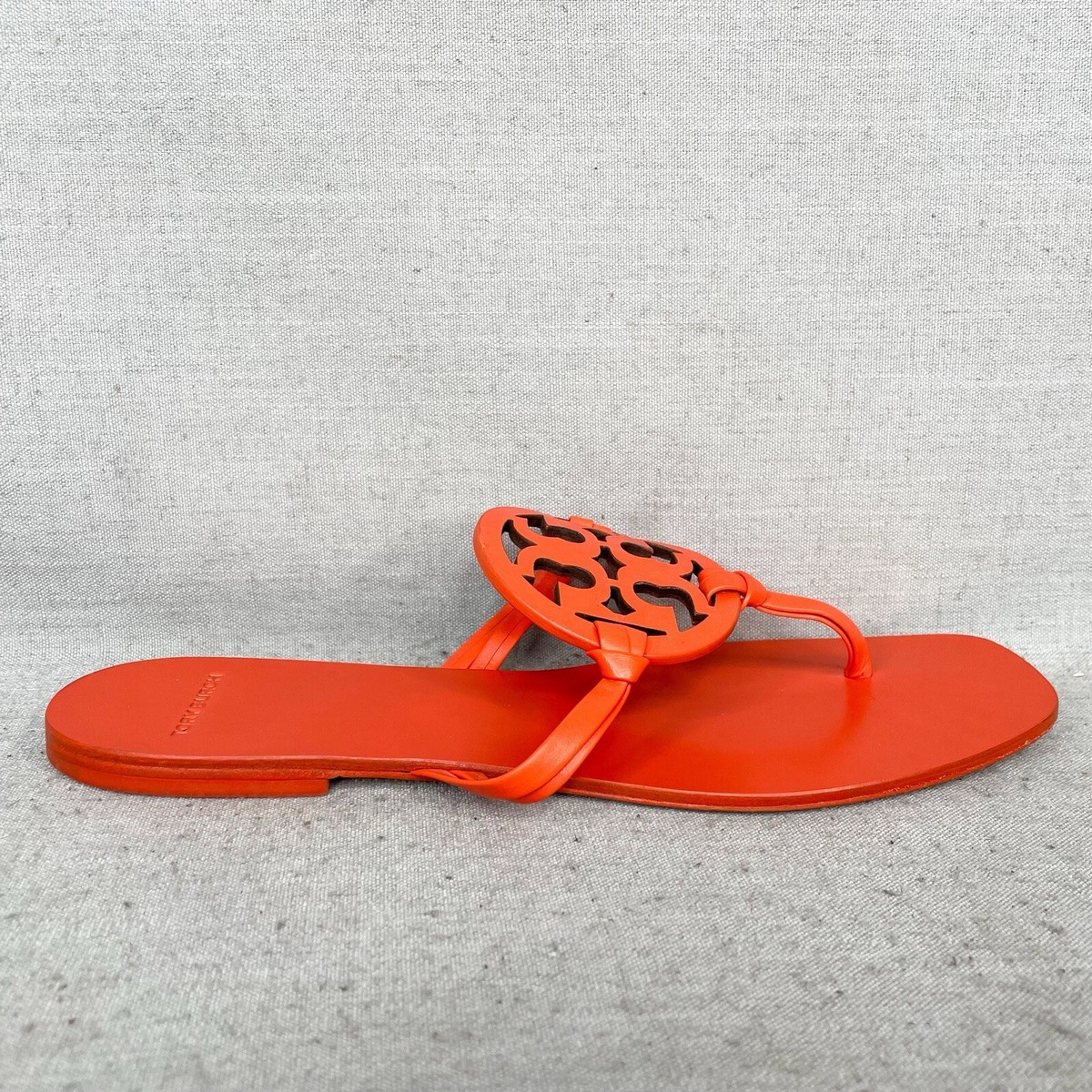 Tory Burch Miller Sandals Womens 9M Orange Leather Thong