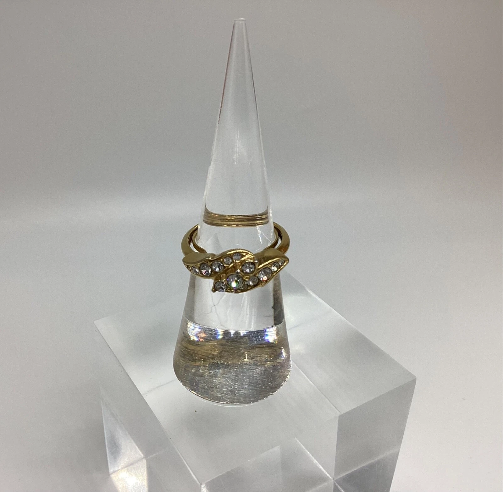 Anello Attwood and Sawyer Set Cristalli Swarovski Multipietra Fidanzamento Vintage