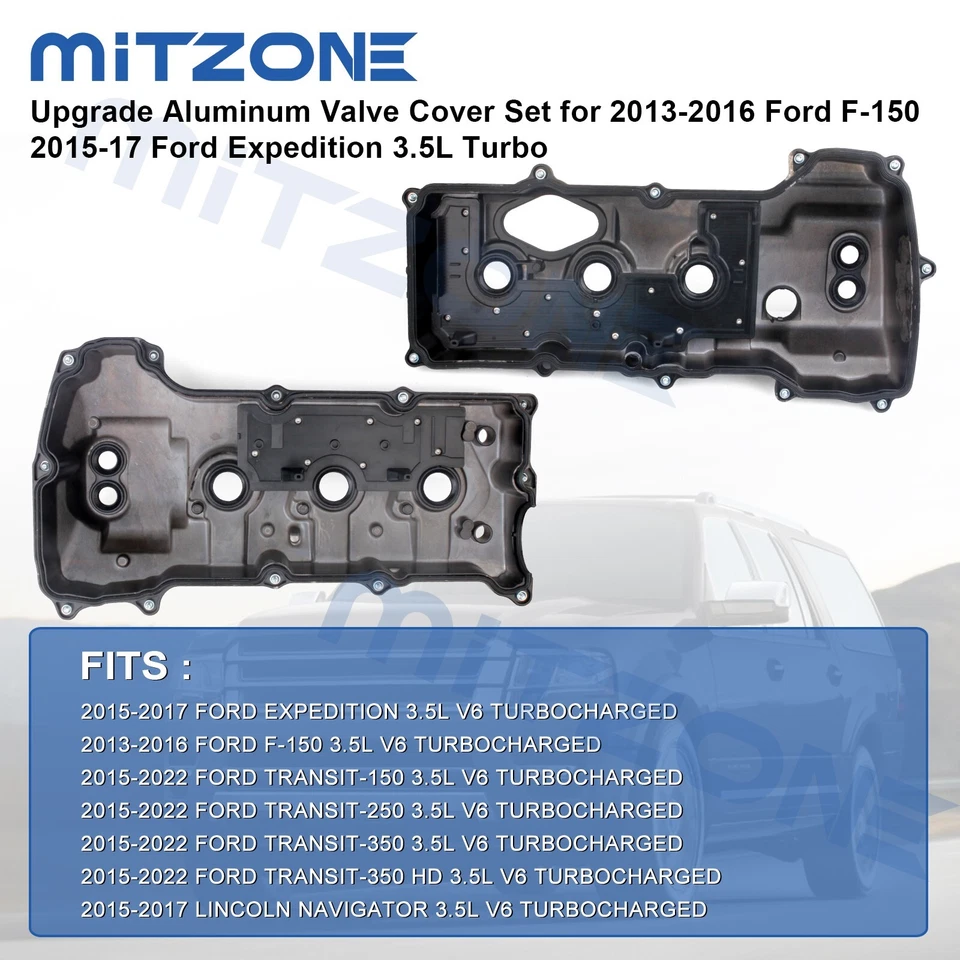 2x Valve Covers Set for 2013-2016 Ford F-150 2015-17 Ford Expedition 3.5L Turbo - Image 3 of 4