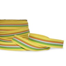 10 Yards Yellow Green Orange Blue White Striped Grosgrain Ribbon 5/8"W