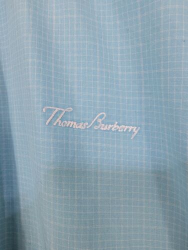 Thomas Burberry Herren Hemd Größe XL Blau Kariert Vintage 90er Kurzarm - Bild 2 von 8