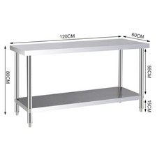 Stainless Steel Catering Work Table Bench Worktop Commercial Kitchen Prep Table