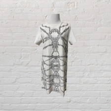 Zara Woman Chain White Sheath Dress Medium