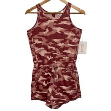Athleta Girl On The Go Romper 531744-11 Pink Camo Sleeveless Romper Size XL