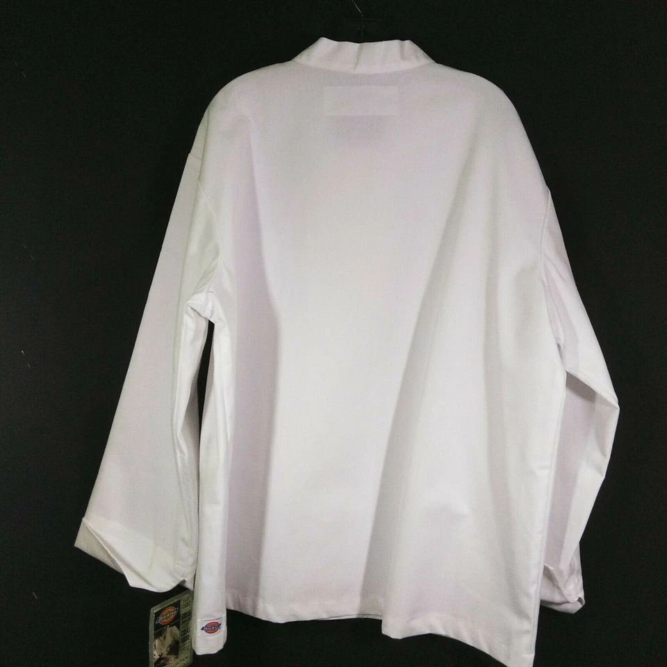 Dickies Unisex Classic Chef Coat Jacket 10 Button Long Sleeve White XL NWT - Image 2 of 4