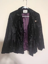 Neman Marcus Women's Velvet Black Jacket Size Extra Small Vintage 