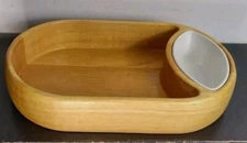 Vintage Crate & Barrel Chip & Dip Serving Tray, Deep & Sturdy w/Porcelain Dish