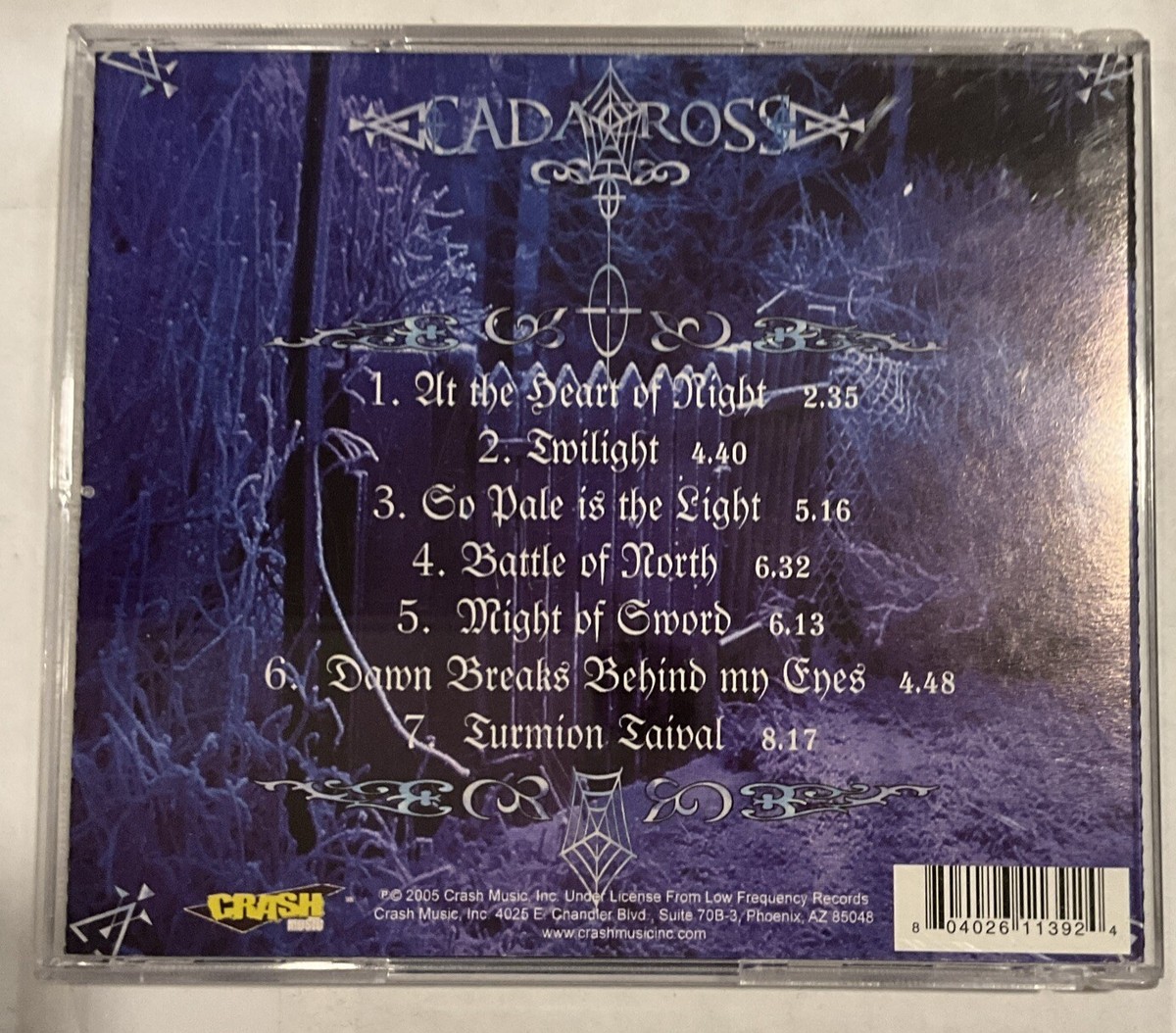 Cadacross - So Pale Is the Light CD 2005 Crash Music – CMU 61139