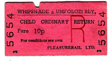 Railway ticket, miniature railway: Whipsnade & Umfolzi, Child, 10p