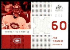 2002-03 SP Game Used Authentic Fabrics RAINBOW Jose Theodore 07/10 Montreal