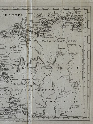 1781 Brittany France Original Antique Chart by John Cary - 第 3/3 張圖片