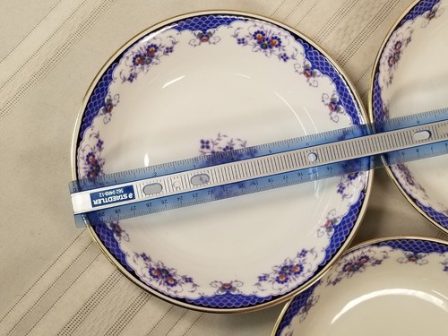3 Edelstein China Floral Blue boarder soup / cereal bowls 1531 - Picture 4 of 5