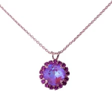 Mariana Roxanne Sun-Kissed Blush & Fuchsia Rose Gold Pendant Necklace 1166 NWT
