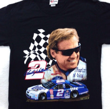 vintage 90s RUSTY WALLACE NASCAR RACING T-Shirt LARGE miller lite beer soft
