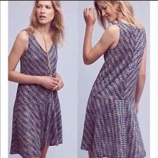 Anthropologie Maeve Women geometric knit chevron dress Size small