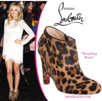 Christian Louboutin Morphing Wedge Ankle Boots Pony Hair Leopard
