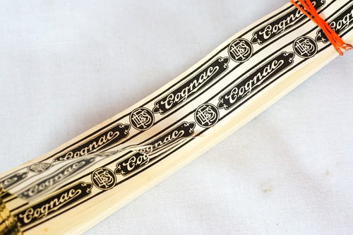 Tiras de etiqueta de cigarro de banda de coñac FLD&S antiguas fábrica c1900 Tobacciana - Imagen 3 de 6
