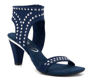 Onex Showgirl Navy w/Studs Elastic Heeled Sandal Women's sizes 6-11/NEW!!!