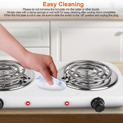 Portable Electric Stove Single/Dual Burner Travel Compact Small Hot Plate Dorm - Picture 31 of 44