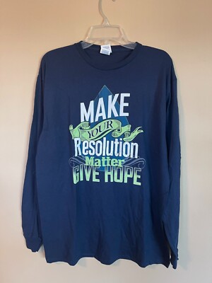 Delta Pro Weight Navy Blue City Of Hope LS T-shirt Men s Size Large New B3