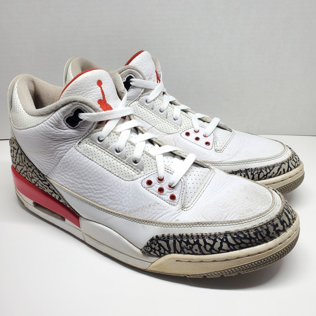 Nike Air Jordan 3 Retro Hall of Fame 2018 White Red Grey 136064-116 Mens Size 13 Jordan 3 Retro  main image 2
