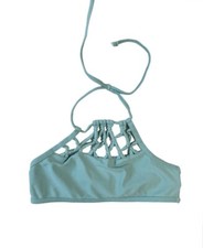 DAMSEL High Neck Girls Bikini Top Green Size 8