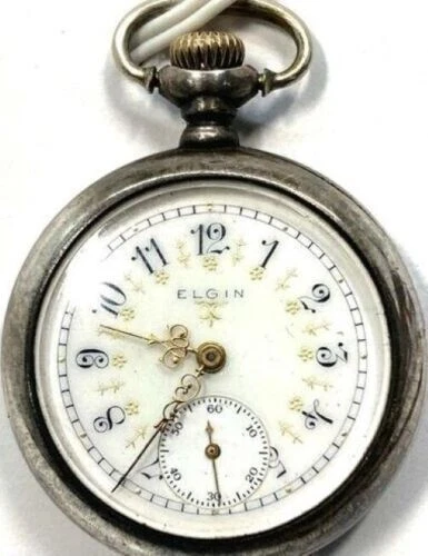 Sterling silver wind up pocket watch clearance