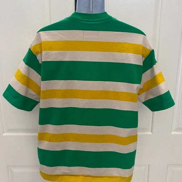 JORDAN Green/Yellow Striped Standard Fit Shirt M | eBay
