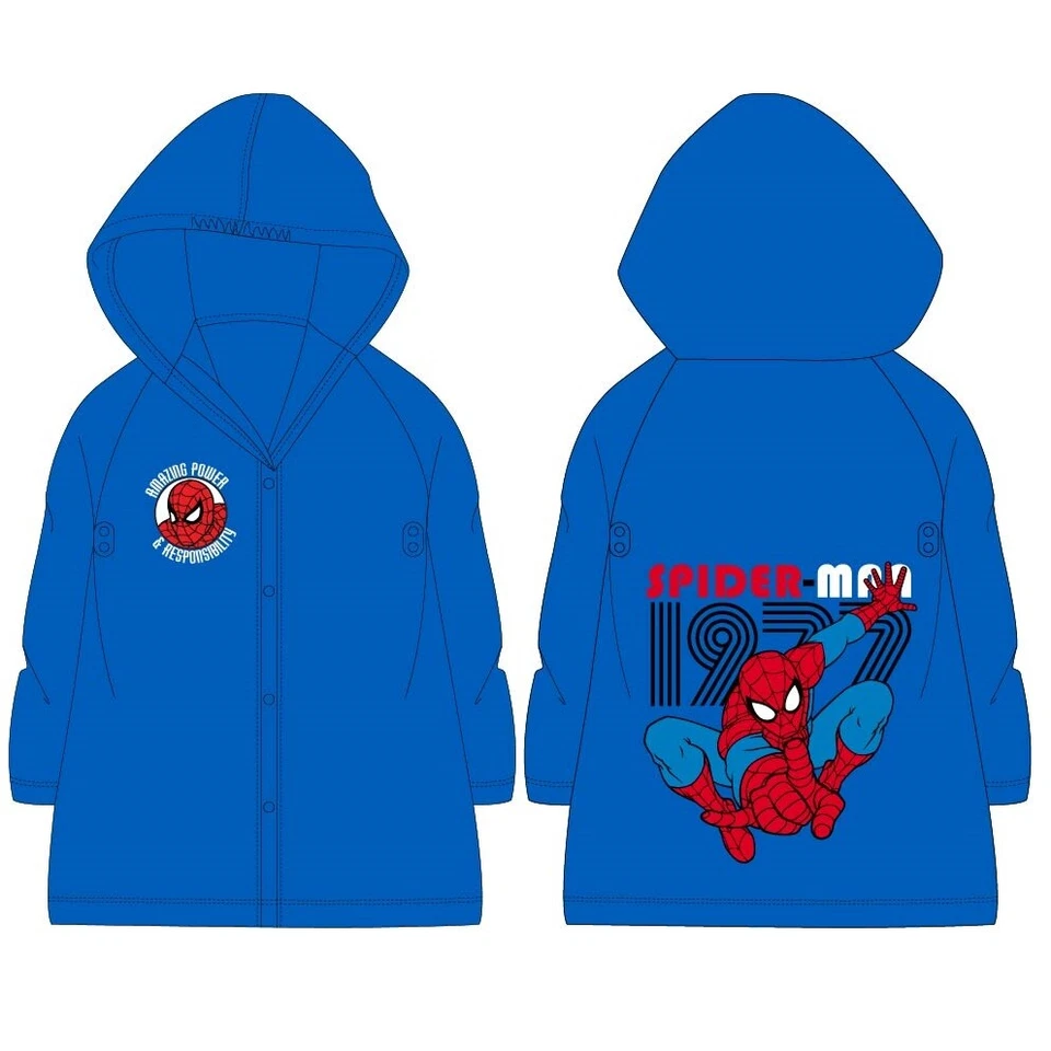 Spiderman Marvel Chaqueta Párr Lluvia Impermeable 4-9anni Capa Azul Poncho - Imagen 4 de 4