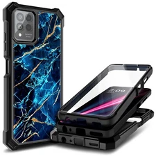 For T-Mobile Revvl 6 / 6 Pro 5G, Full Cover Built-In Screen Protector Phone Case