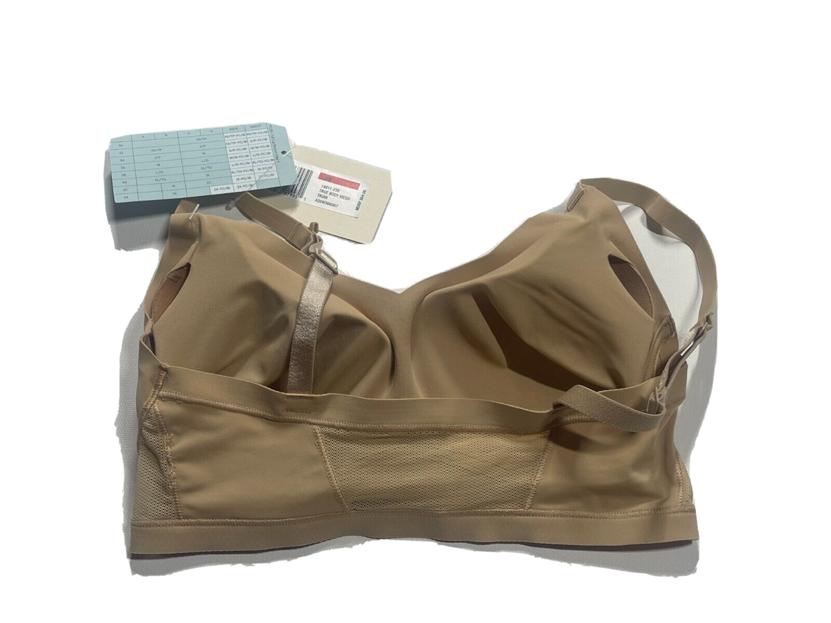 TRUE Body Mesh Comfort Wireless Bra Bralette Size XS Tan