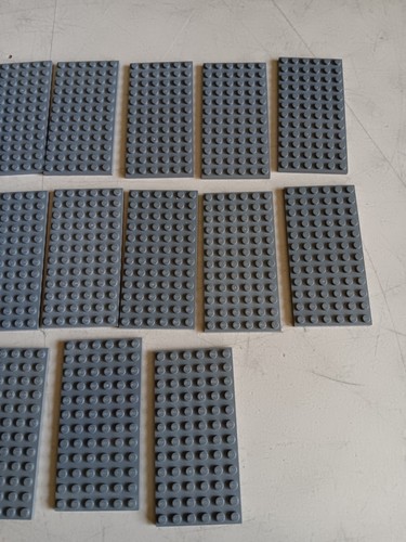 LEGO BULK LOT 18 DARK BLUISH GRAY FLAT PLATE 6X12 #3028 - Imagen 2 de 3